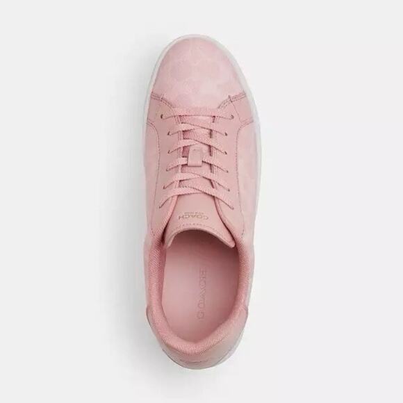 NEW Coach High Line Sneaker Woman's Signature Canvas CBT39 Powder Pink Size 9.5 - Picture 7 of 10